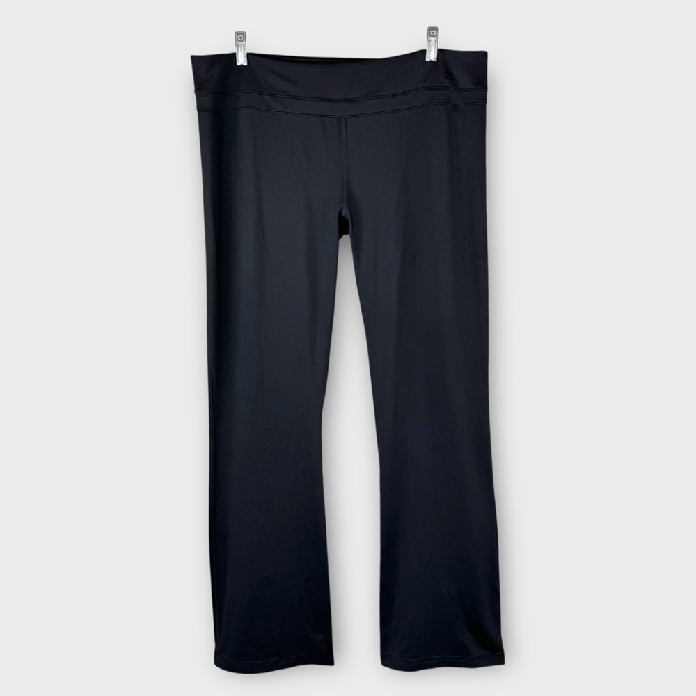 Adidas Women’s Black Wide Leg Yoga Pants XL Climalite Bootcut Flare Track Pants